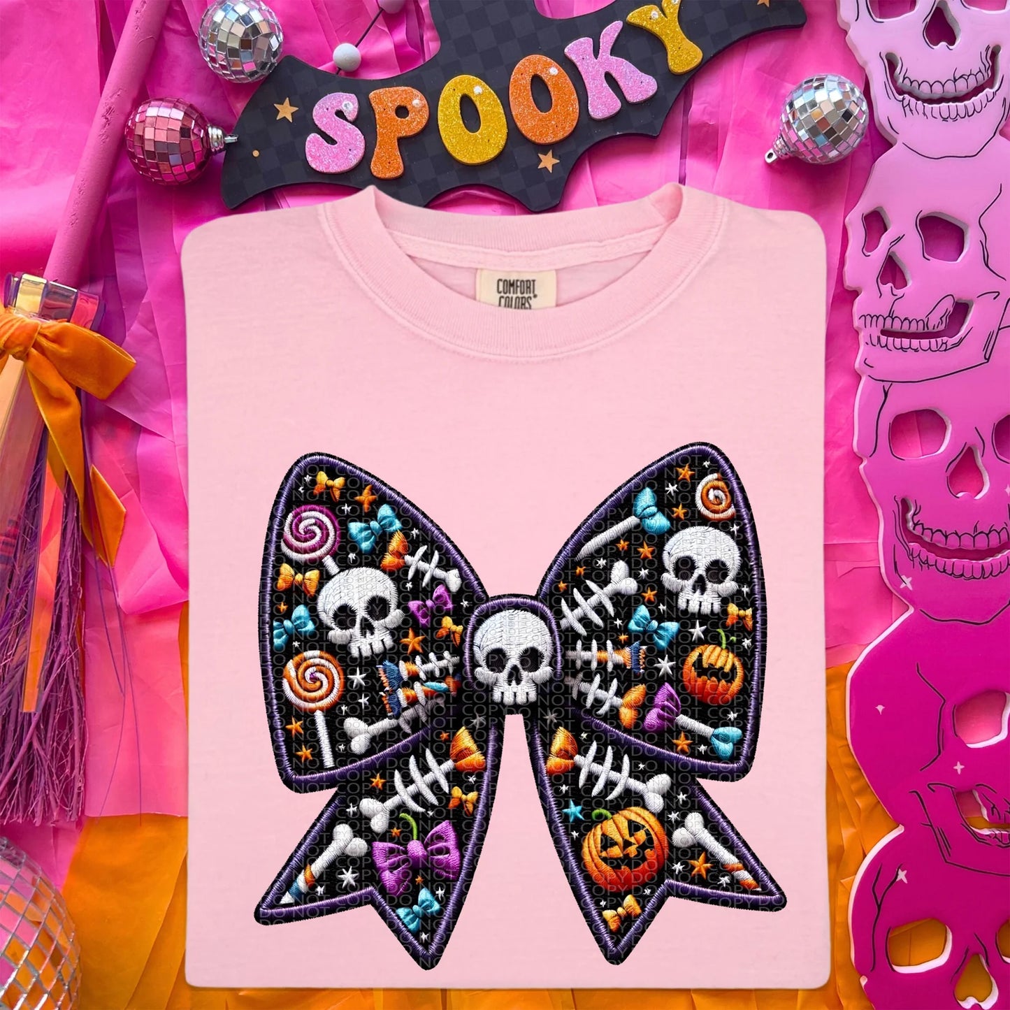 Faux Embroidery Spooky Bows *Ollie & Co. Exclusive*-Ollie & Co.