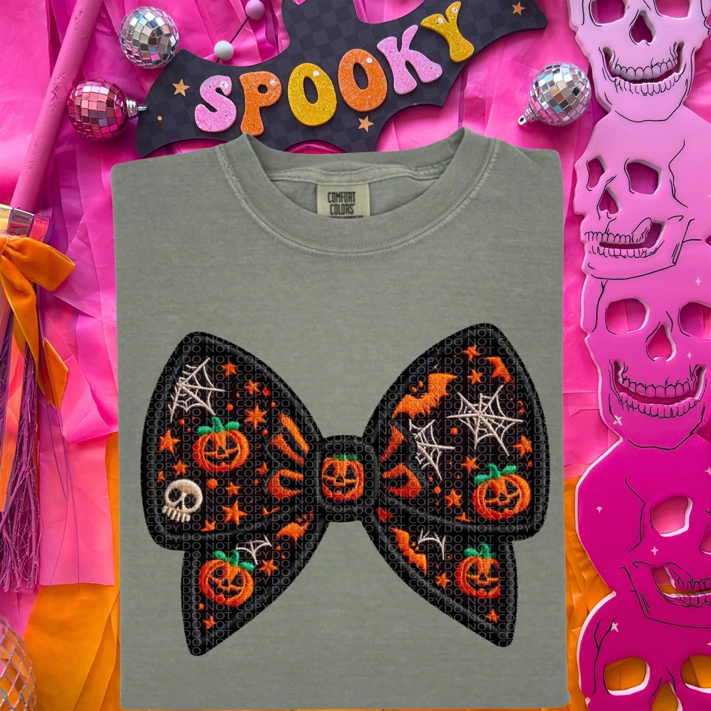 Faux Embroidery Spooky Bows *Ollie & Co. Exclusive*-Ollie & Co.