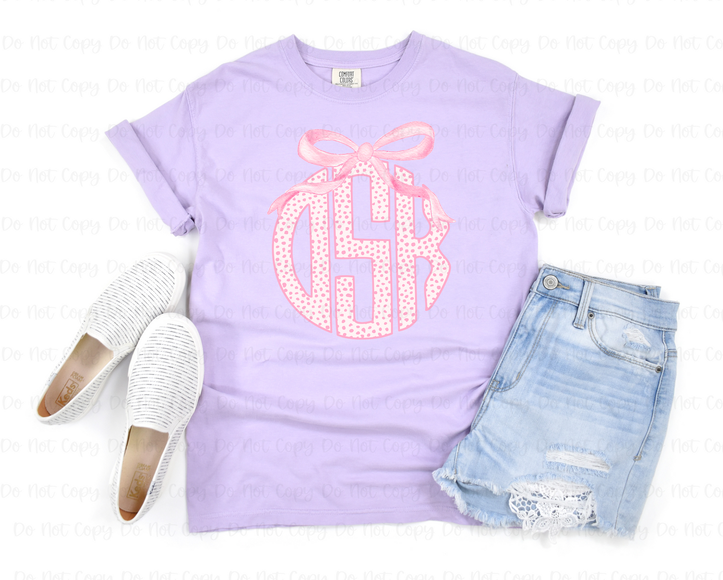 Pink Bow Monogram-Ollie & Co.