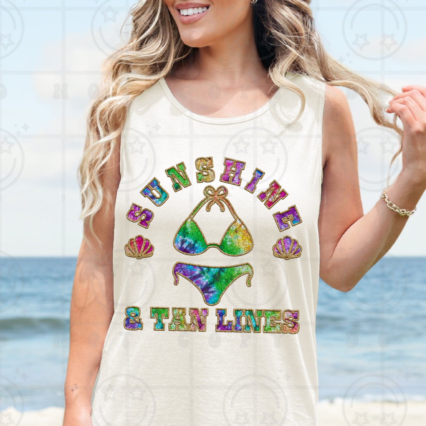 Sunshine & Tanlines Faux Embroidery