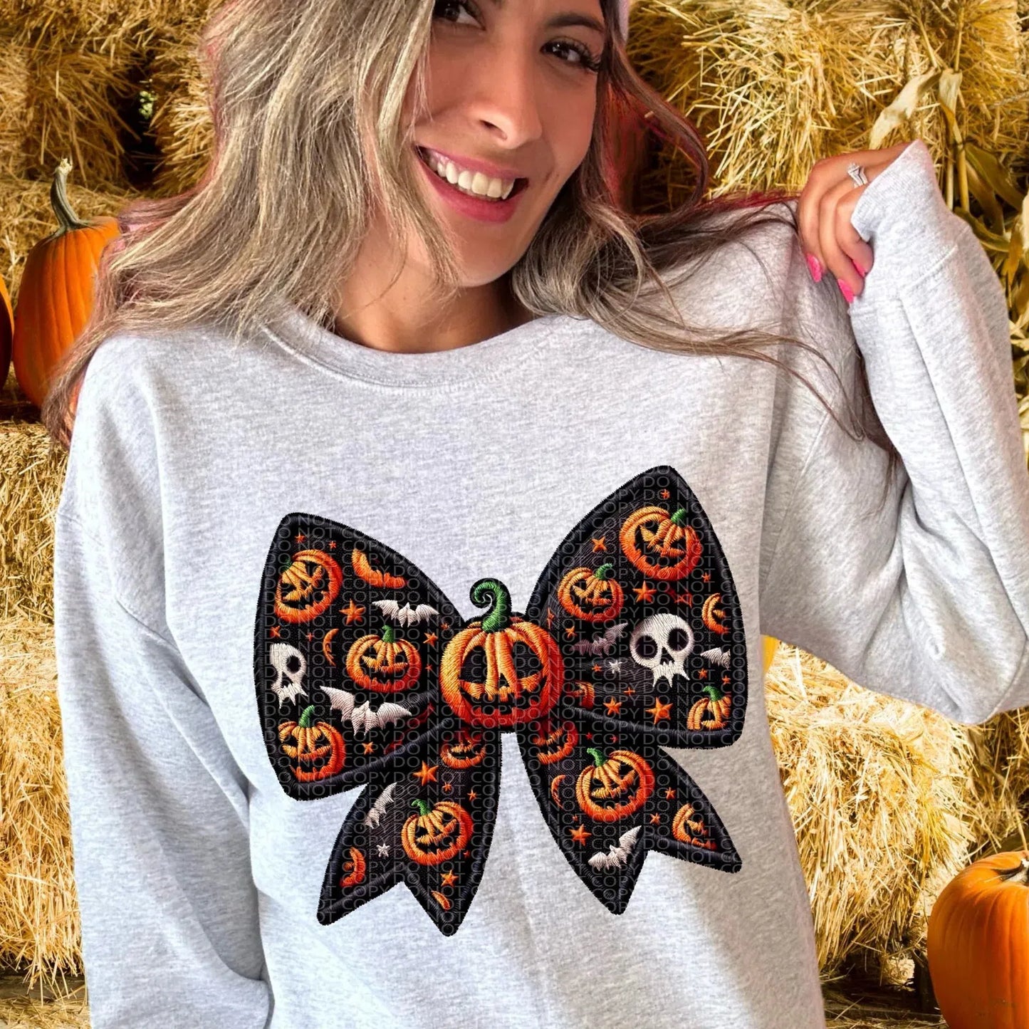 Faux Embroidery Spooky Bows *Ollie & Co. Exclusive*-Ollie & Co.