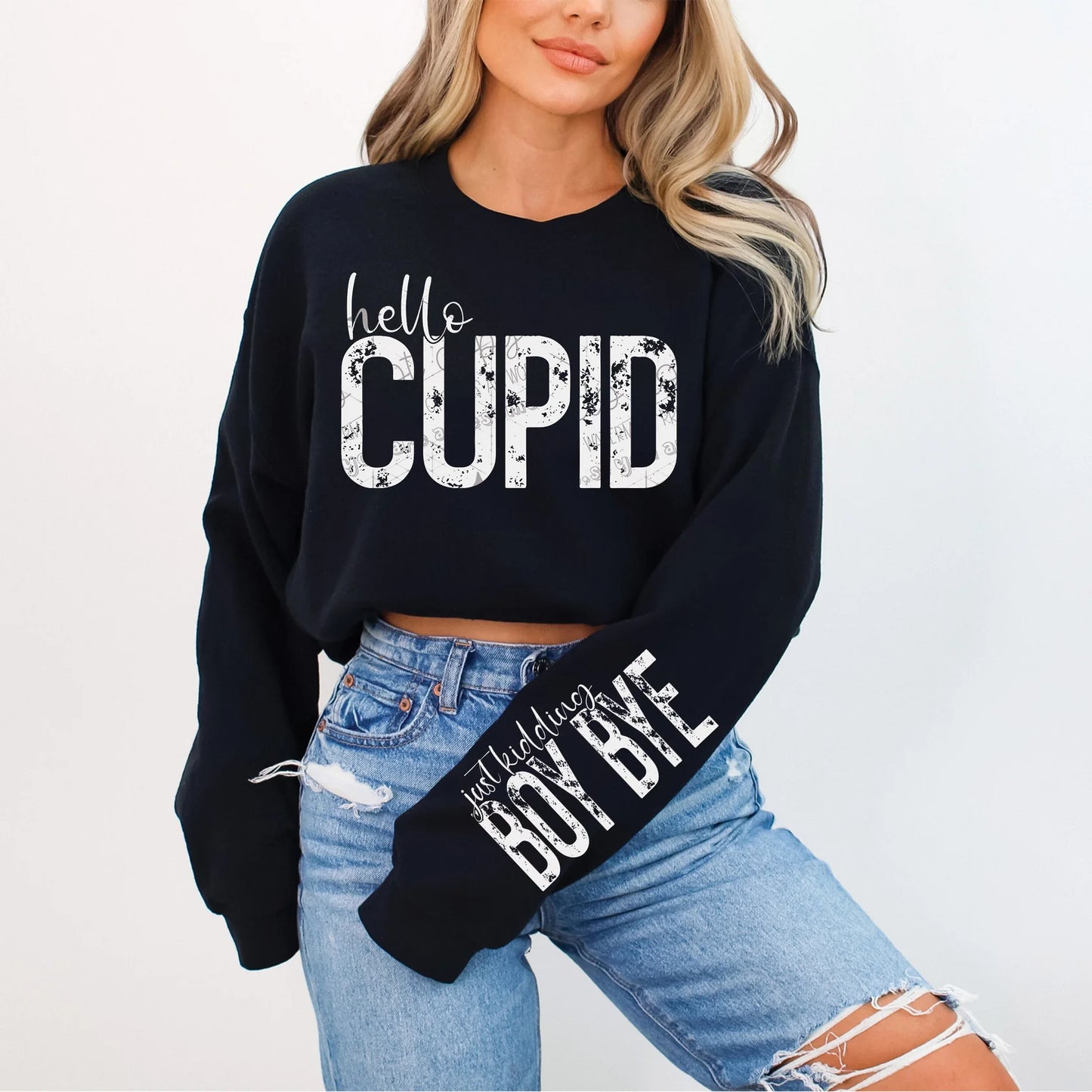 Hello Cupid just kidding boy bye with sleeve-Ollie & Co.