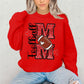 RED FOOTBALL MOM *FAUX SEQUIN*
