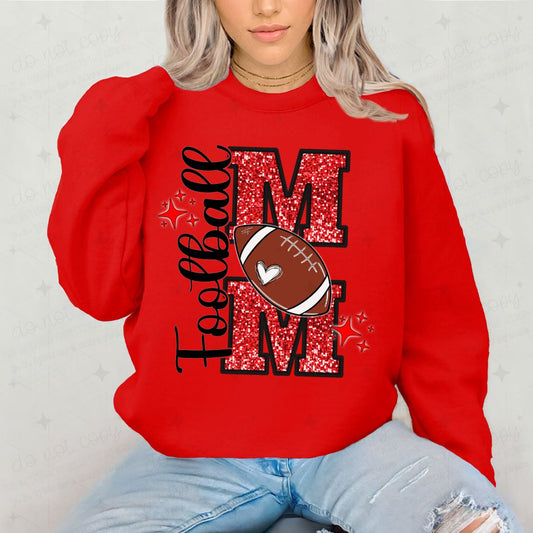 RED FOOTBALL MOM *FAUX SEQUIN*