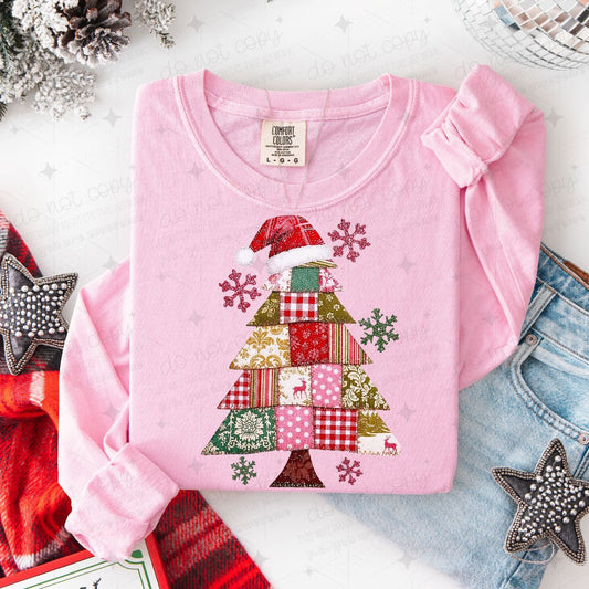 PATCHWORK CHRISTMAS TREE - FAUX GLITTER