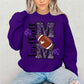 PURPLE FOOTBALL MOM *FAUX SEQUIN*