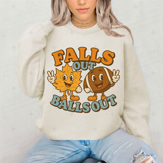 FALLS OUT BALLS OUT