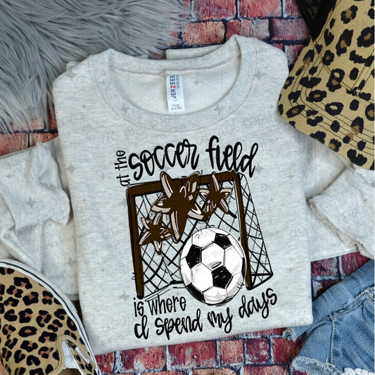 AT THE SOCCER FIELD IS WHERE I SPEND MY DAYS - BROWN