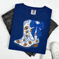 COQUETTE FOOTBALL BOOTS - BLUE W/FAUX GLITTER
