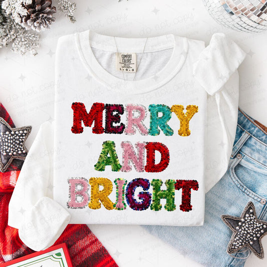 MERRY AND BRIGHT - FAUX SEQUIN