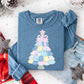 COQUETTE PASTEL PATCHWORK CHRISTMAS TREE - FAUX GLITTER