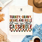 TURKEY GRAVY BEANS AND ROLLS LET ME SEE THAT CASSEROLE