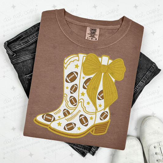 COQUETTE FOOTBALL BOOTS - GOLD W/FAUX GLITTER