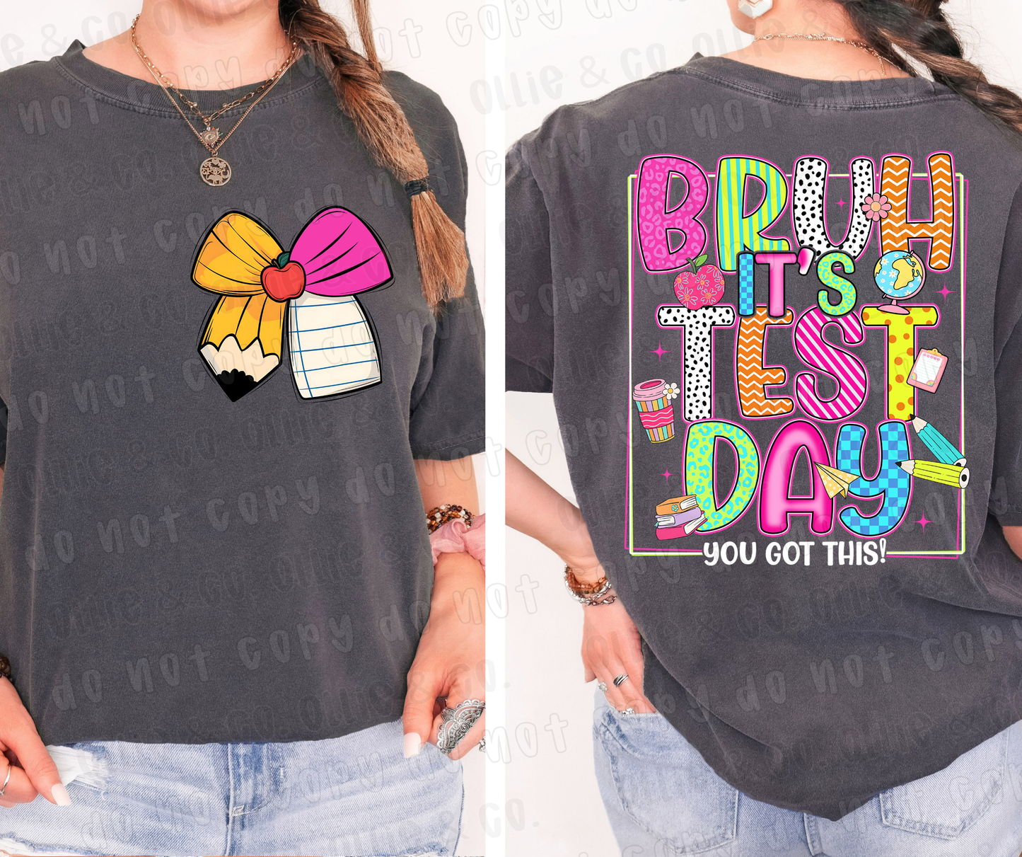 BRUH IT'S TEST DAY WHITE OUTLINE