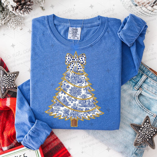 COQUETTE BLUE TOILE CHRISTMAS TREE