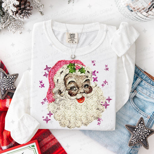 VINTAGE SANTA - FAUX SEQUIN