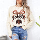 COQUETTE GOBBLE WITH A TURKEY - FAUX YARN -*GILDAN SOFT STYLE ONLY*