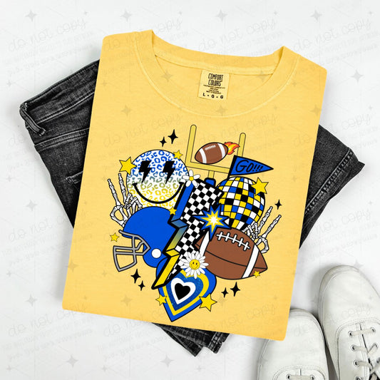 RETRO FOOTBALL - HEART - PICK YOUR COLOR