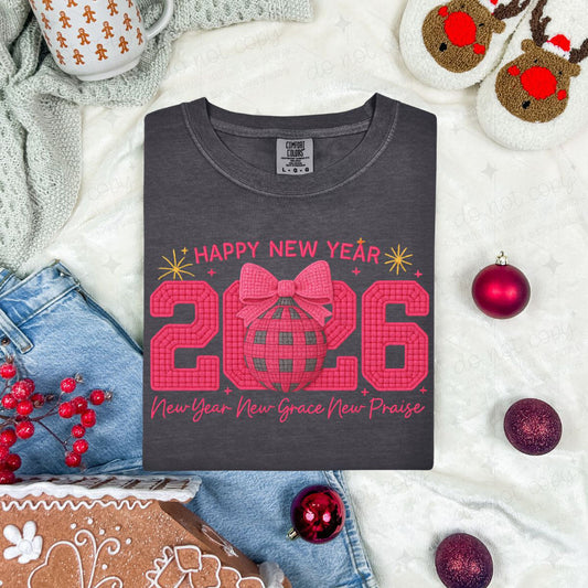 COQUETTE HAPPY NEW YEAR 2026 NEW YEAR NEW GRACE NEW PRAISE *FAUX YARN*