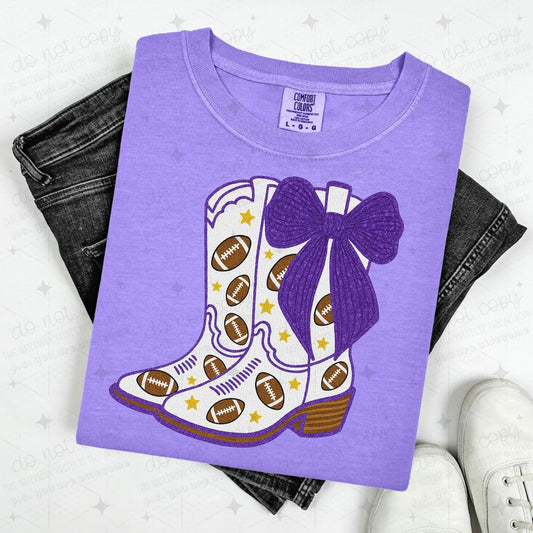 COQUETTE FOOTBALL BOOTS - PURPLE W/FAUX GLITTER