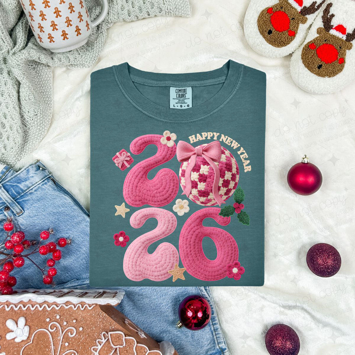 COQUETTE HAPPY NEW YEAR 2026 *FAUX YARN*