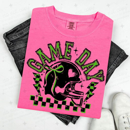 COQUETTE GAME DAY - BLACK OUTLINE/GREEN