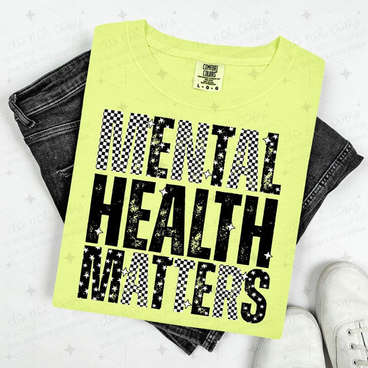 MENTAL HEALTH MATTERS - CHECKERED + STAR LETTERS