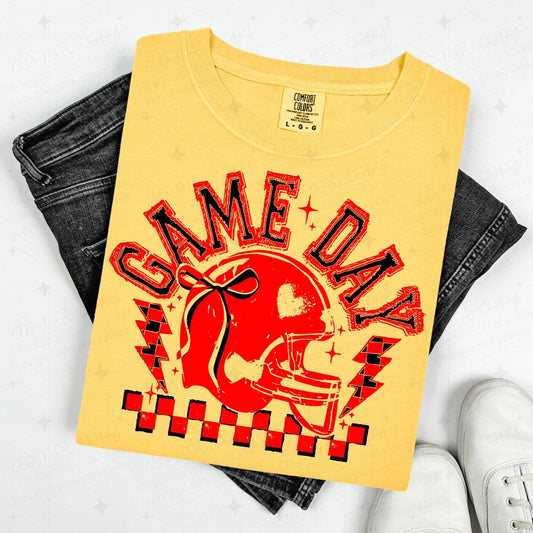 COQUETTE GAME DAY - RED OUTLINE/BLACK