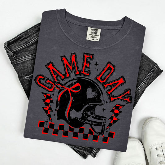 COQUETTE GAME DAY - BLACK OUTLINE/RED