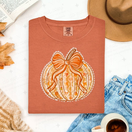 COQUETTE WHITE LACE PUMPKIN *FAUX LACE*