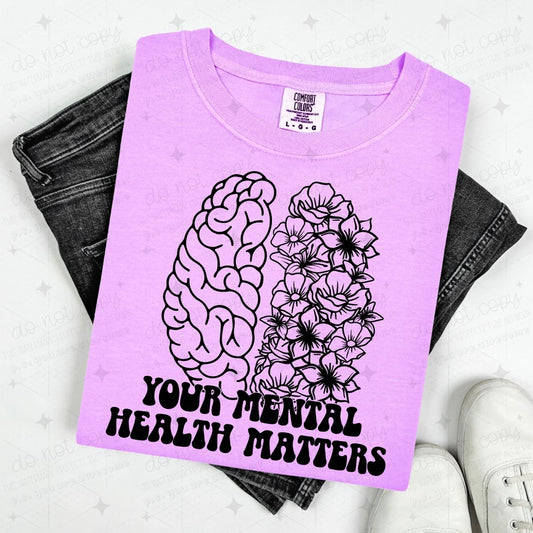 YOUR MENTAL HEALTH MATTERS - BRAIN HALF FLORAL