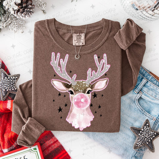 GIRLY REINDEER - FAUX GLITTER