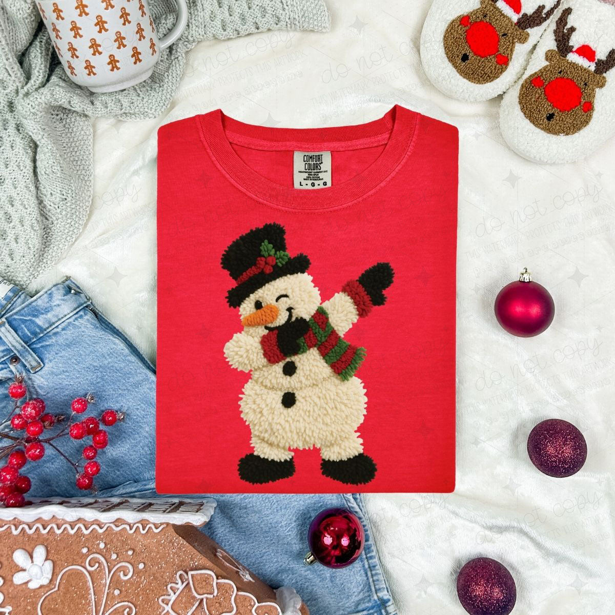 DABBING SNOWMAN *FAUX YARN*