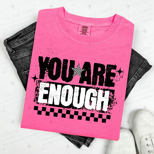 YOU ARE ENOUGH - GRUNGE + CHECKERED STAR