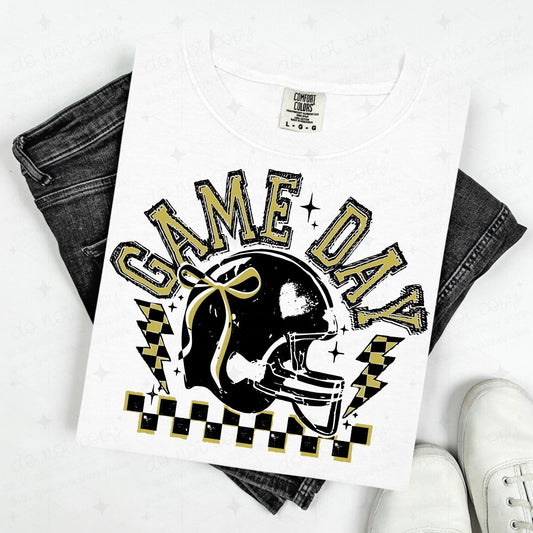 COQUETTE GAME DAY - BLACK OUTLINE/GOLD