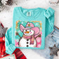 WATERCOLOR WESTERN SNOWMAN