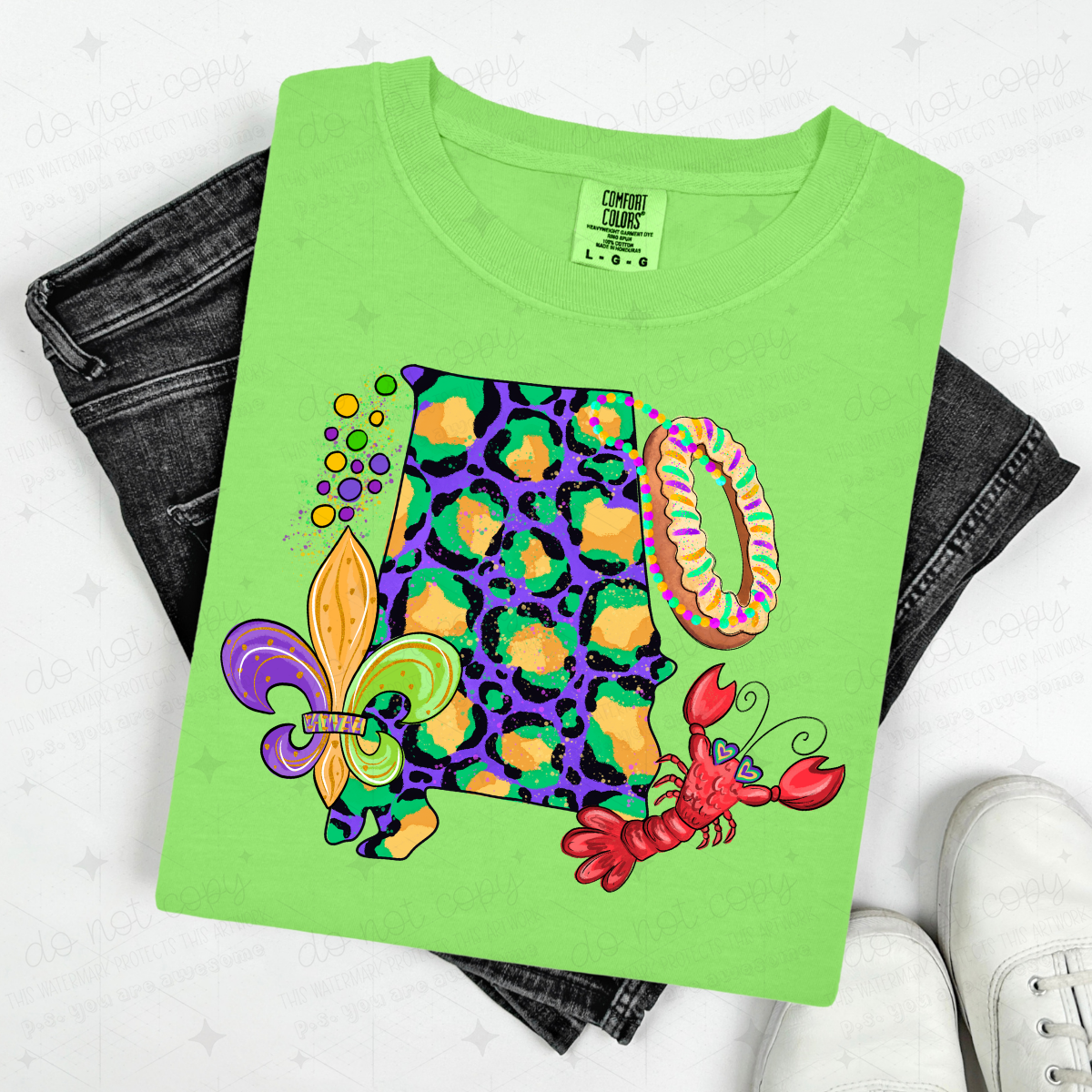 BRIGHT COLORED ALABAMA MARDI GRAS