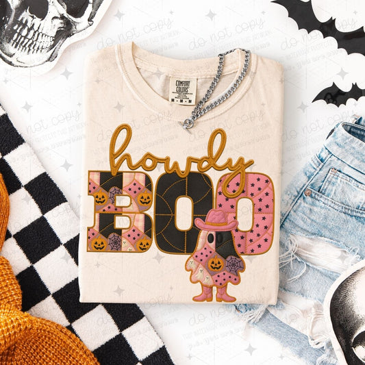 HOWDY BOO - FAUX EMBROIDERY