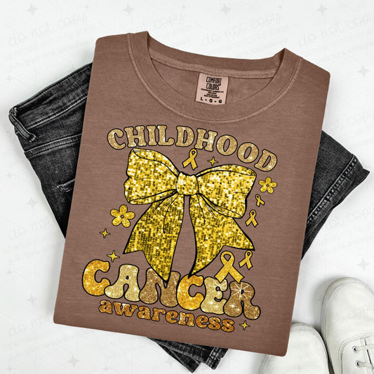 COQUETTE CHILDHOOD CANCER AWARENESS - FAUX SEQUIN