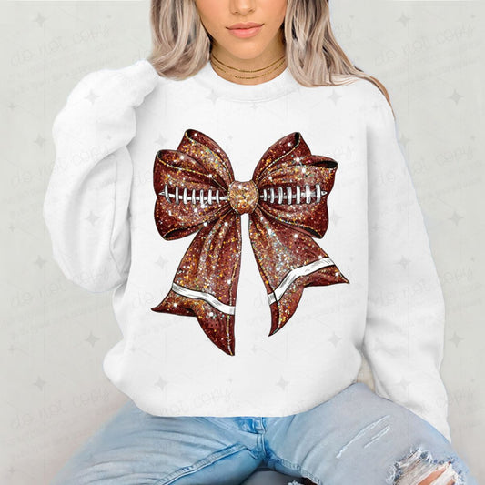 COQUETTE FOOTBALL BOW *FAUX SEQUIN*