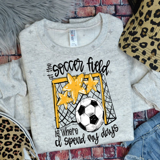AT THE SOCCER FIELD IS WHERE I SPEND MY DAYS - YELLOW