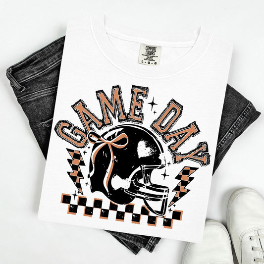 COQUETTE GAME DAY - BLACK OUTLINE/ORANGE