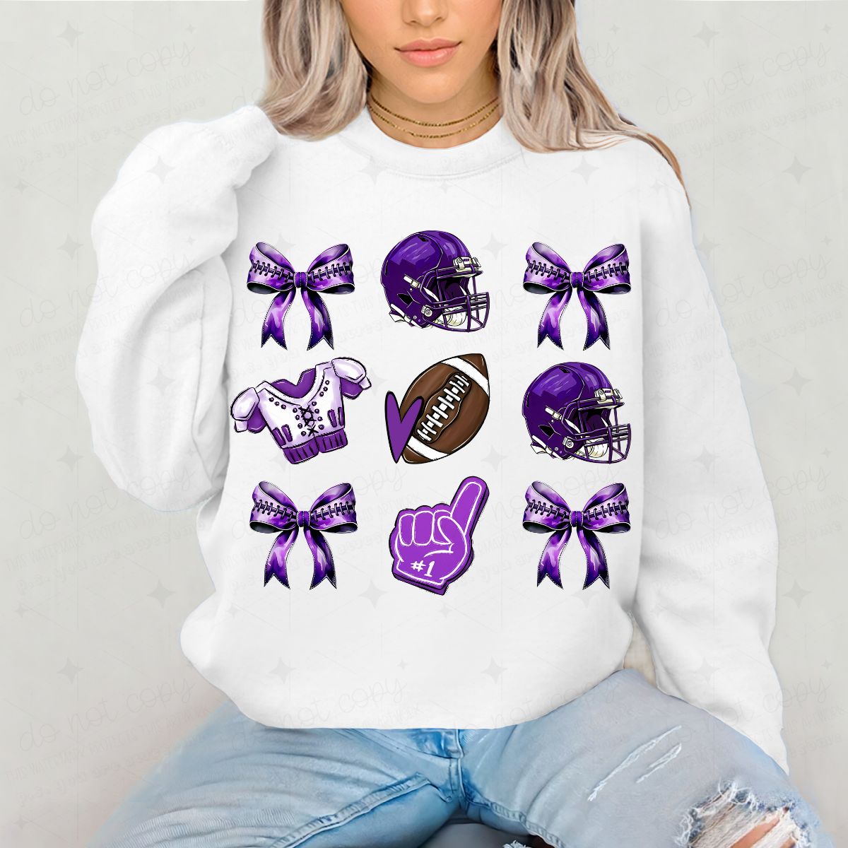 COQUETTE PURPLE FOOTBALL GRID