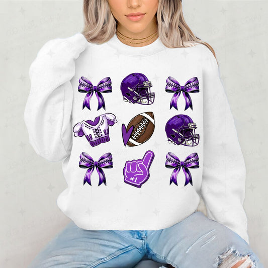 COQUETTE PURPLE FOOTBALL GRID