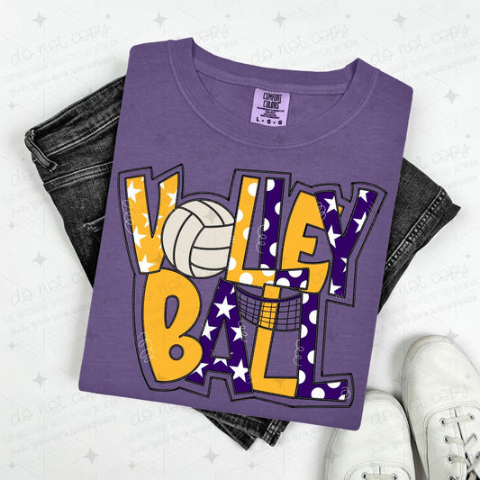 VOLLEYBALL - PURPLE/YELLOW