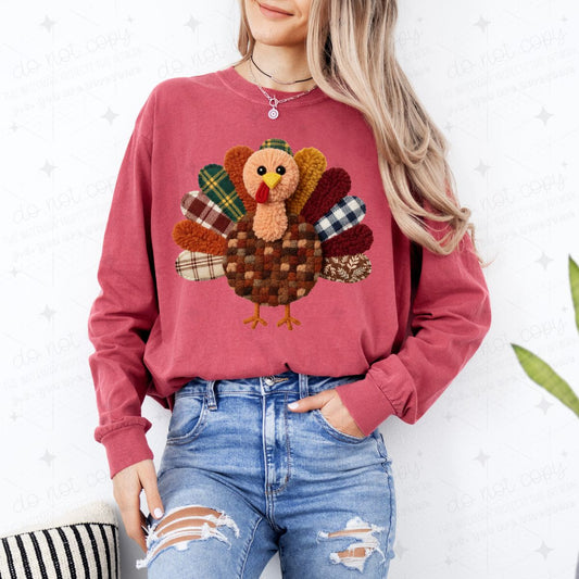 PATCHWORK TURKEY - FAUX YARN -*GILDAN SOFT STYLE ONLY*