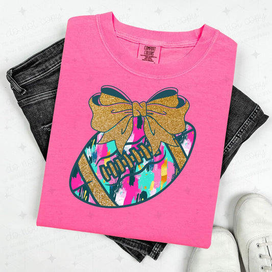 COQUETTE BRUSHSTROKE FOOTBALL - FAUX GLITTER