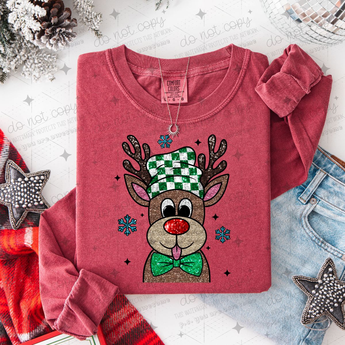REINDEER - FAUX GLITTER