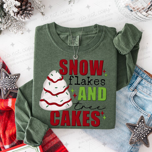 SNOW FLAKES AND TREE CAKES