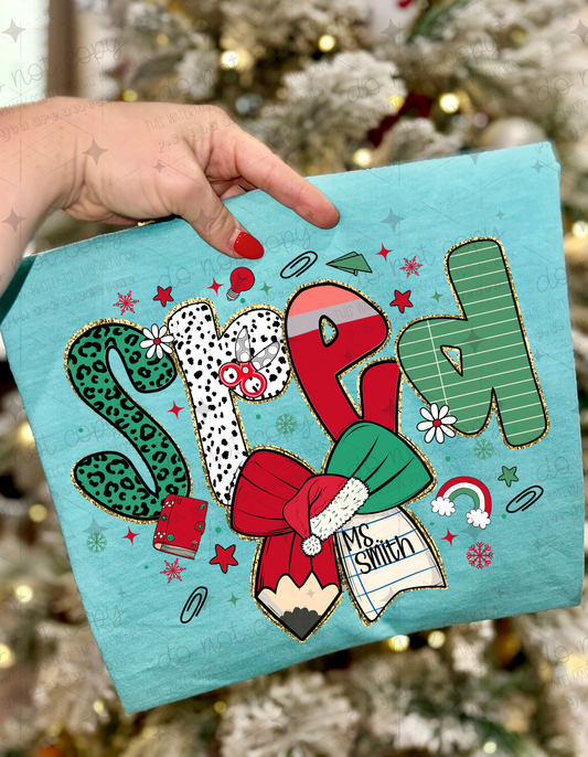 CHRISTMAS PREPPY SPED NAME